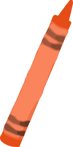 Orange crayon transparent background vector art