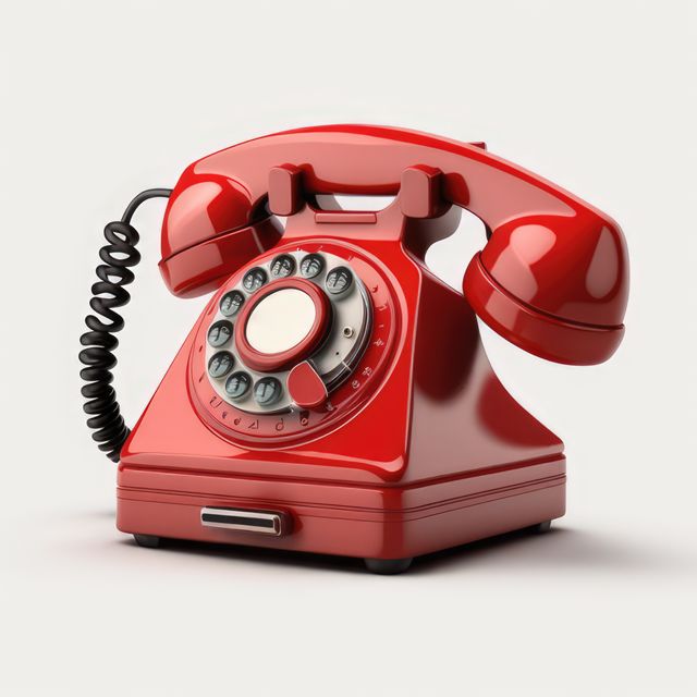 Vintage Red Rotary Dial Telephone - Download Free Stock Images Pikwizard.com