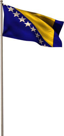 Transparent Waving Bosnian National Flag on Pole - Download Free Stock Videos Pikwizard.com