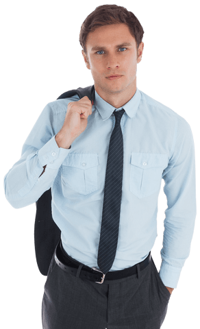 confident businessman holding jacket with transparent background - Download Free Stock Videos Pikwizard.com