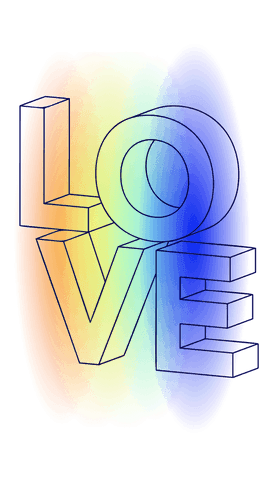3d outline love with transparent gradient brush stroke - Download Free Stock Videos Pikwizard.com