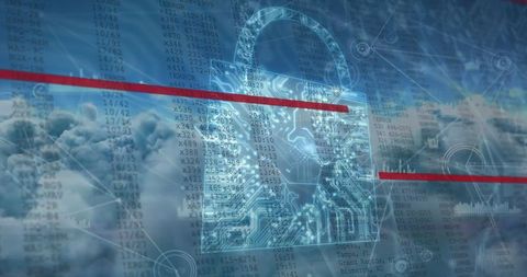 digital cybersecurity lock symbolizing cloud data protection - Download Free Stock Images Pikwizard.com