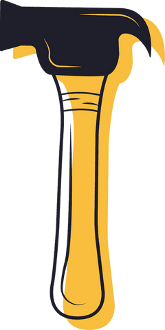 claw hammer illustration with yellow handle on transparent background - Download Free Stock Videos Pikwizard.com