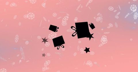 Festive Winter Holiday Scene with Floating Gift Boxes and Snowflakes - Download Free Stock Images Pikwizard.com