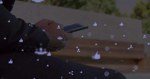 Businessman Engaging on Smartphone with Social Media Icons Surrounding - Download Free Stock Images Pikwizard.com