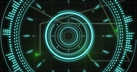 Digital Data Processing Interface with Futuristic Scope Display - Download Free Stock Images Pikwizard.com
