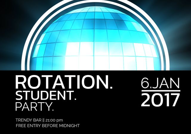 Futuristic Blue Dome for Student Party and Tech Event Flyer Design - Download Free Stock Templates Pikwizard.com