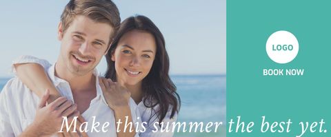 Couple Enjoying Beach Vacation During Sunny Summer - Download Free Stock Templates Pikwizard.com