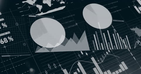 Futuristic Digital Infographic Interface with Data Visualizations