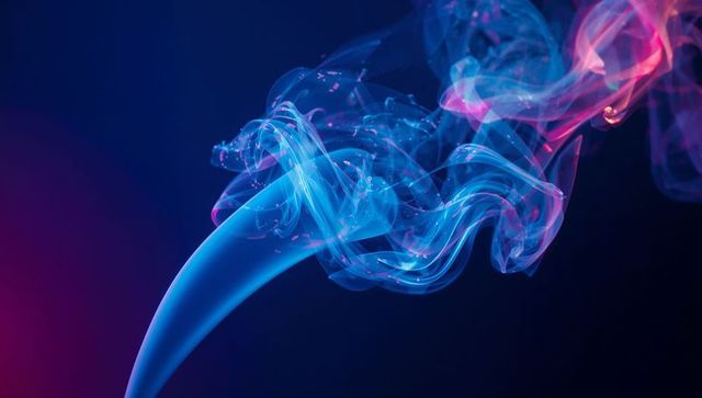 Abstract Neon Smoke with Vibrant Particles and Light Effects