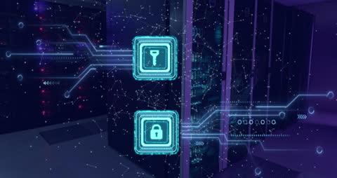 Digital Network Security in Data Center Concept