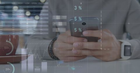 Analyzing Financial Data on Smartphone with Dynamic Interface - Download Free Stock Images Pikwizard.com