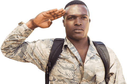 transparent african american soldier saluting confidently - Download Free Stock Videos Pikwizard.com