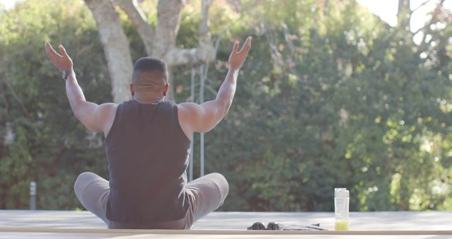 Man Practicing Yoga Outdoors in Natural Setting - Download Free Stock Images Pikwizard.com