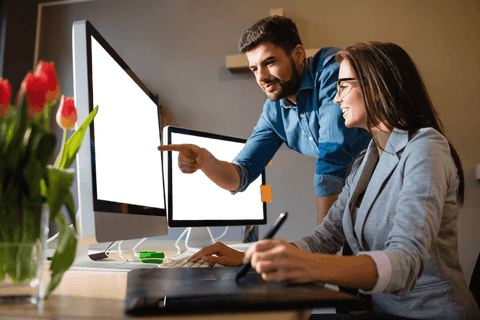 Coworkers Collaborating in Modern Office with Transparent Displays - Download Free Stock Videos Pikwizard.com
