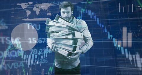 Stressed Businessman Managing Heavy Workload and Digital Trends - Download Free Stock Images Pikwizard.com