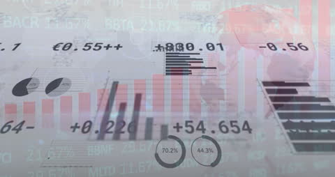 Digital Financial Graphs and Global Data Visualization Background