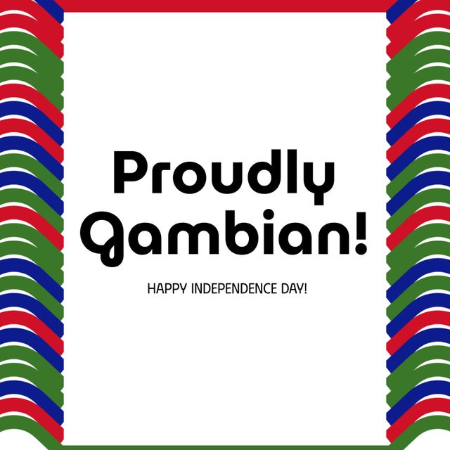 Gambia Independence Day Celebration with Vibrant National Colors Border - Download Free Stock Templates Pikwizard.com