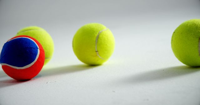 Colorful Tennis Balls Spread Out on White Background - Download Free Stock Images Pikwizard.com