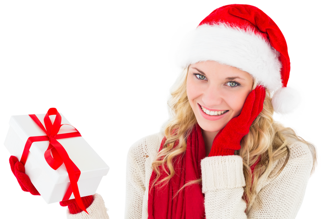 Woman with Christmas Present Transparent Background Holiday Vector - Download Free Stock Videos Pikwizard.com