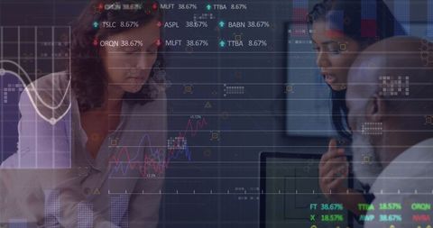 team analyzing stock market data with blueprint planning - Download Free Stock Images Pikwizard.com