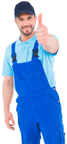 Transparent Repairman Gesturing Thumbs Up With Confidence - Download Free Stock Videos Pikwizard.com