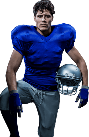 transparent serious football player holding helmet with focused expression - Download Free Stock Videos Pikwizard.com