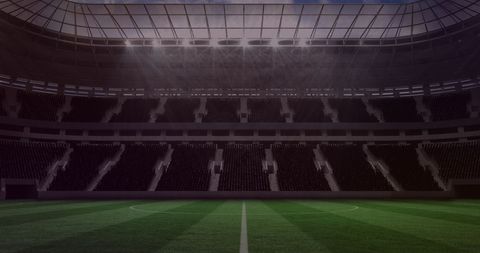 Empty Football Stadium with Evening Lights - Download Free Stock Images Pikwizard.com