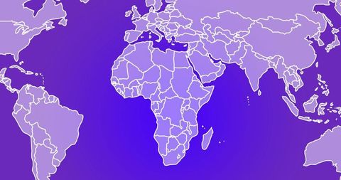 lilac and white world map with digital global communication theme - Download Free Stock Images Pikwizard.com