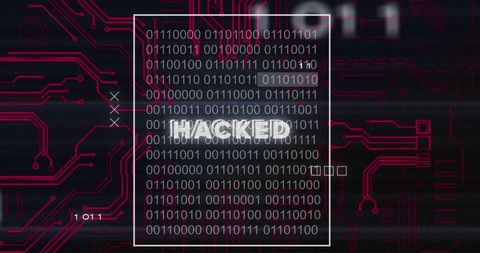 Hacked Security Threat with Binary Code and Circuitry - Download Free Stock Images Pikwizard.com