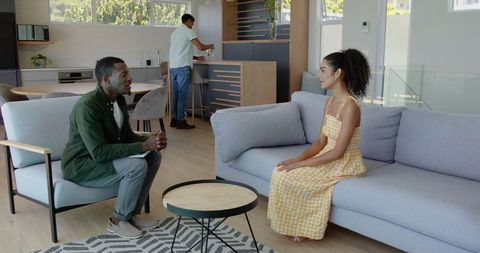 Animated Conversation and Agreement in Modern Living Area