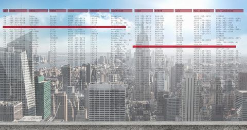 Cityscape with Overlaid Financial Data Concept Visual - Download Free Stock Images Pikwizard.com