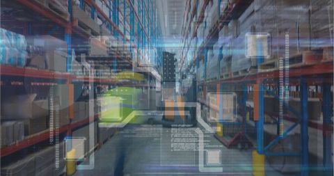 Digital Integration in Warehouse Automation Technology - Download Free Stock Images Pikwizard.com
