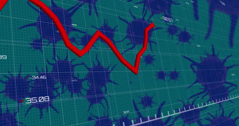Digital Data Visualization with Graph and Viral Activity Overlay