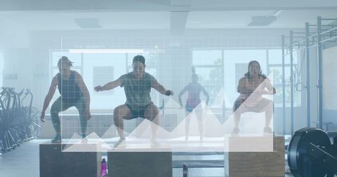 Women Engaging in Cross Training Highlighting Fitness Analytics