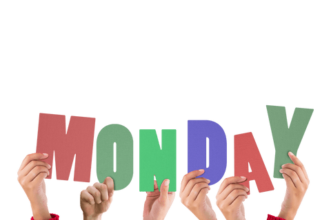 Hands Holding Colorful Monday Letters on Transparent Background - Download Free Stock Videos Pikwizard.com