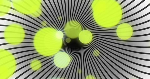 Abstract spinning stripes with bright yellow spots