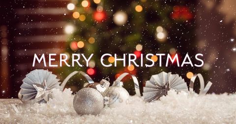 Festive Christmas Scene with Snow and Decorations - Download Free Stock Images Pikwizard.com