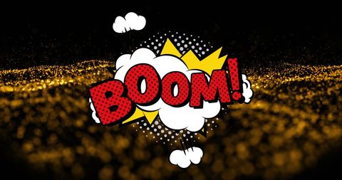 Retro Pop Art Boom Comic Explosion with Sparkling Background