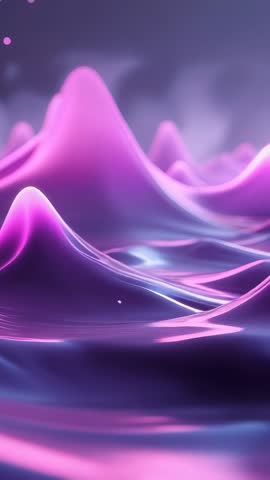 Shifting Neon Purple Waves Flowing Across Reflective Surface Vertical Video Loop Cinematic