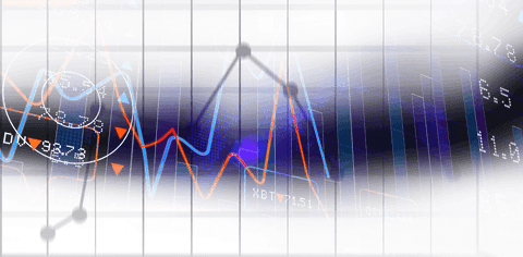 Digital finance graphics on transparent background