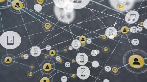 Digital Connections Network With Communication Icons
