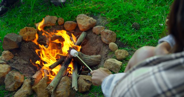 Roasting Marshmallows Over Campfire Outdoors in Nature - Download Free Stock Images Pikwizard.com