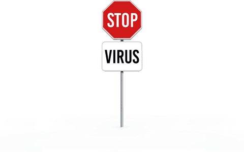 Stop virus sign with transparent background for pandemic communication