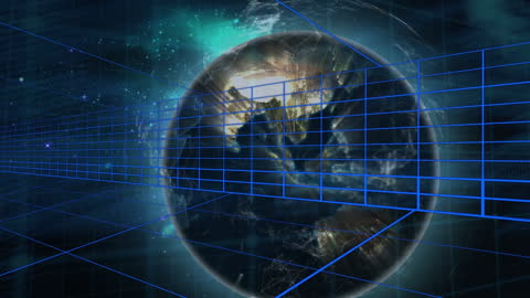 Digital Globe with Network Grids and Technology Interface