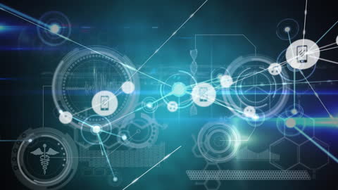 Digital Network and Data Connections Interface Animation