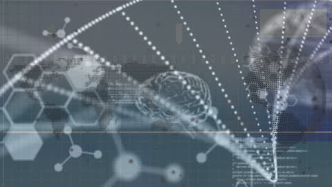 Futuristic Science Animation with Brain and DNA Technology