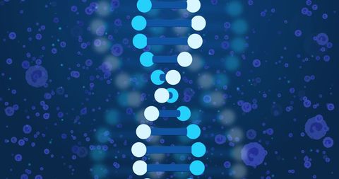 Digital DNA Helix on Navy Blue Cellular Background - Download Free Stock Images Pikwizard.com