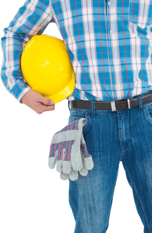 manual worker holding hard hat and gloves isolated transparent background - Download Free Stock Videos Pikwizard.com
