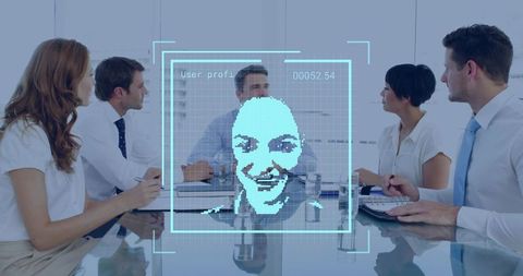 Technology Overlay in Modern Business Meeting